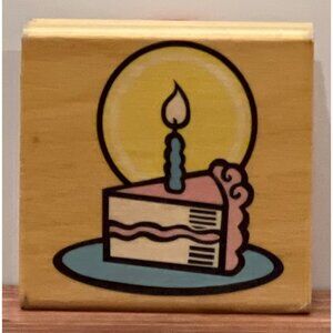 Birthday Cake Candle Wood Mounted Rubber Stamp By Canadian Maple STPX4003